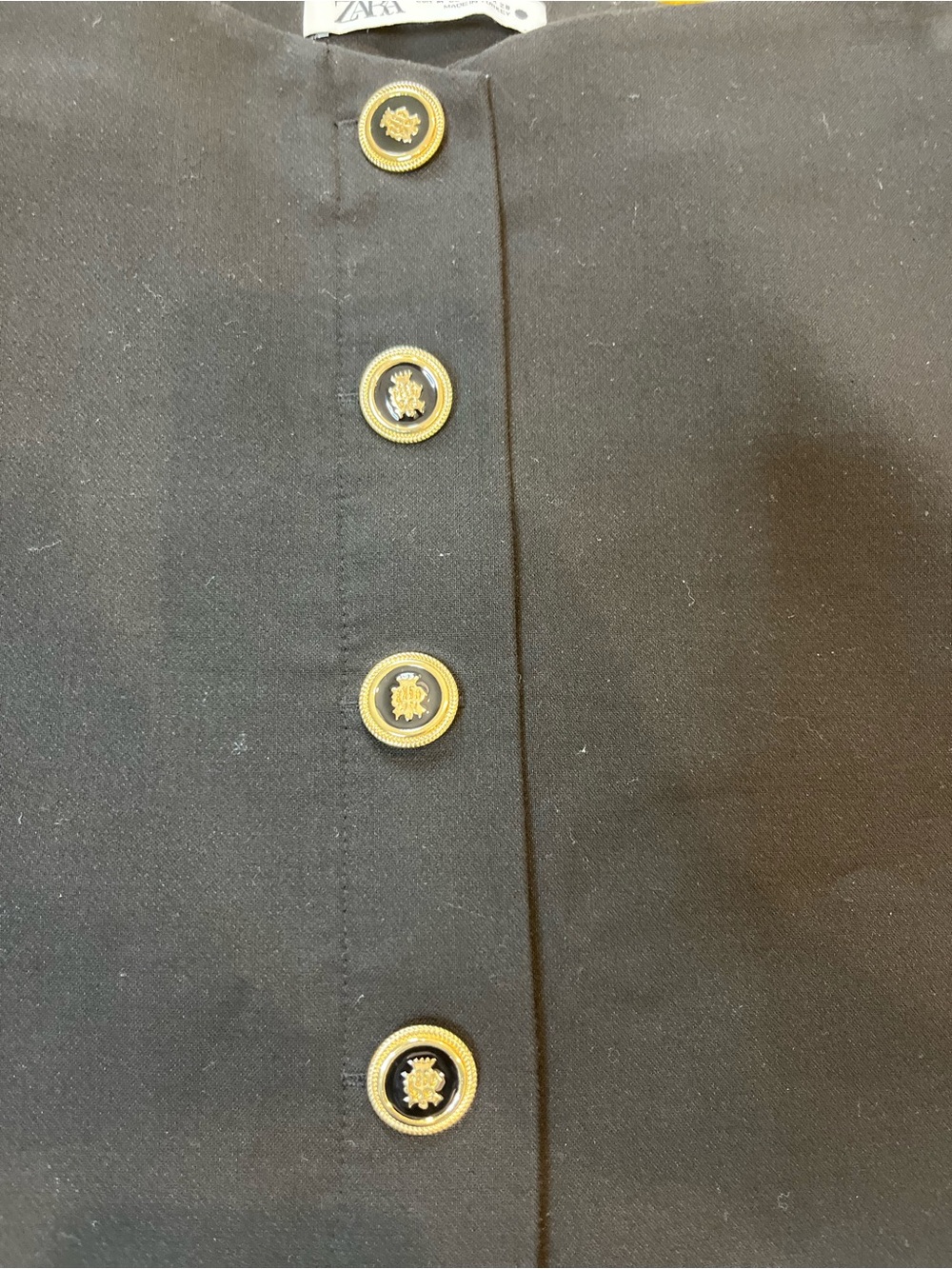 Zara Navy Button-Front Mini Skirt - Picture 3 of 8